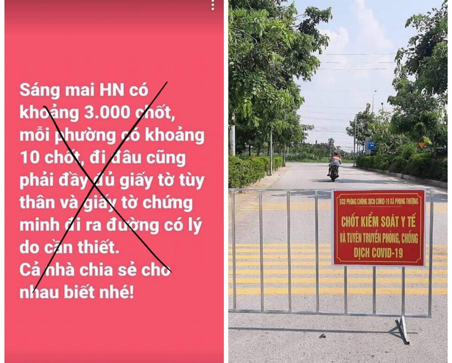 Hình ảnh thông tin sai sự thật được chụp lại từ mạng xã hội.