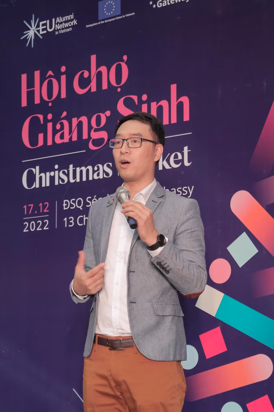 Ông Đinh Khắc Đông, Chủ tịch Mạng lưới Cựu du học sinh EU tại Việt Nam chia sẻ tại sự kiện.