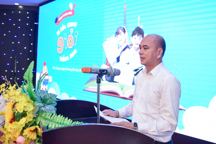 Ông Nguyễn Đức Quân, đại diện EDUPIA phát biểu tại buổi lễ.