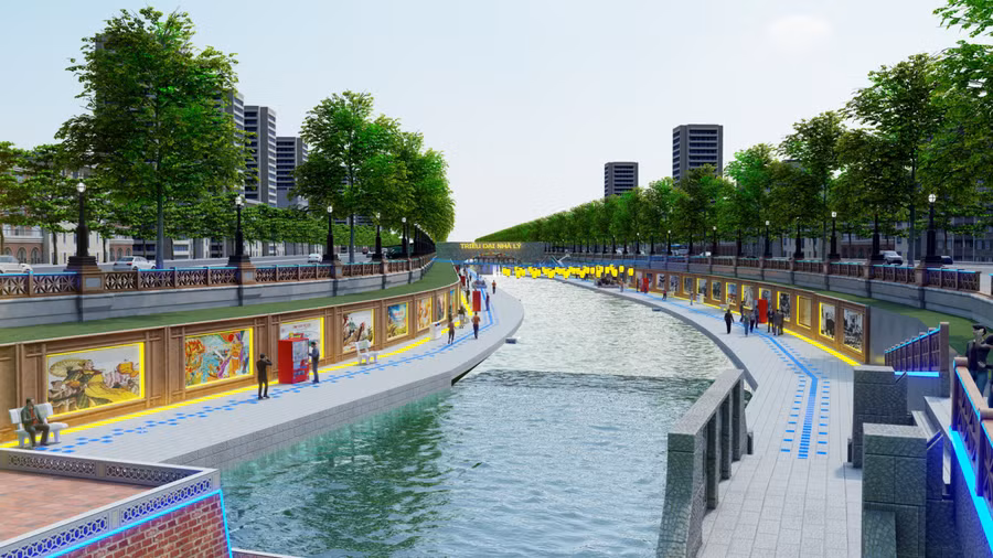 Cảnh quan khu vực Công viên Lịch sử - Văn hóa - Tâm linh Tô Lịch được JVE đề xuất.