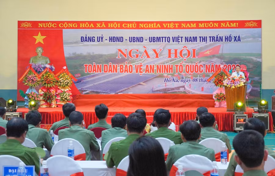 Thị trấn Hồ Xá, huyện Vĩnh Linh được chọn tổ chức điểm Ngày hội toàn dân bảo vệ an ninh Tổ quốc.