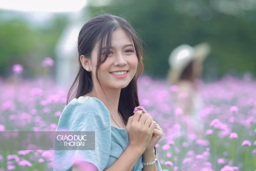 Những thiếu nữ Hà thành dịu dàng bên sắc tím hoa oải hương thảo.