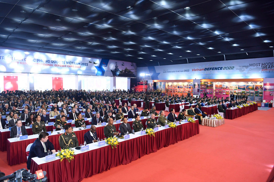 Quang cảnh lễ khai mạc Triển lãm Quốc phòng quốc tế Việt Nam 2022.