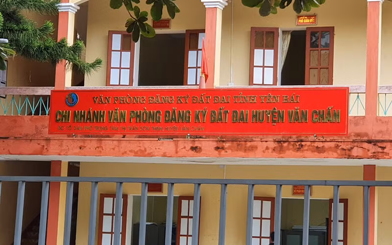 Văn phòng Đăng ký đất đai huyện Văn Chấn (tỉnh Yên Bái). Ảnh: Thanh Sơn.