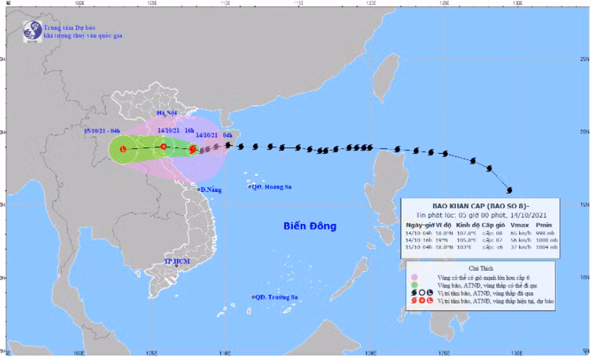 Hình ảnh vệ tinh cơn bão số 8.