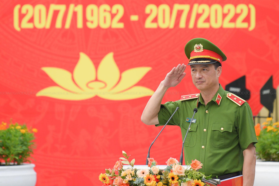 Trung tướng Nguyễn Duy Ngọc, Thứ trưởng Bộ Công an phát biểu tại buổi lễ.