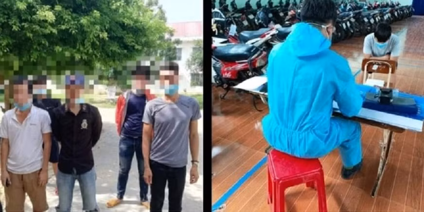 Công an huyện Phú Thiện xử phạt hơn 15 triệu đồng đối với 8 trường hợp tổ chức ăn nhậu, đánh nhau trong khu cách ly. Ảnh: Công an huyện Phú Thiện.