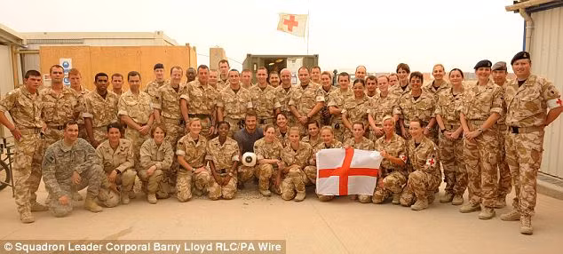 Troops from the UK Role 3 Hospital pose with the footballer at the camp in Afghanistan Read more: http://www.dailymail.co.uk/news/worldnews/article-1280468/David-Beckham-hails-amazing-troops-visit-Afghanistan.html#ixzz0olRi6AXt