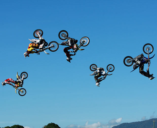 Crusty Demons riders in action during the ’Beyond the Apocalypse’ tour in Cairns, Australia