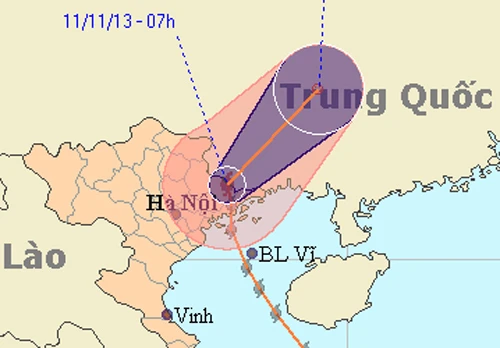 Bão HaiYan suy yếu dần và đi sang Trung Quốc