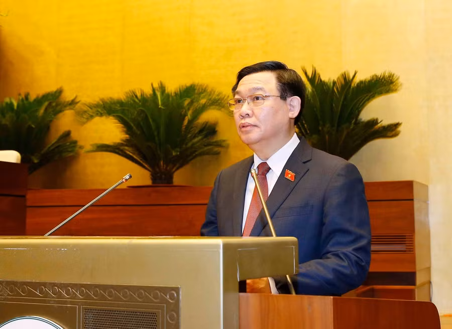 Chủ tịch Quốc hội Vương Đình Huệ phát biểu khai mạc kỳ họp