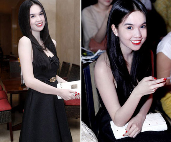 Gương mặt dễ thương, hiền dịu của Ngọc Trinh rất ăn ý với tóc thẳng. Gương mặt dễ thương, hiền dịu của Ngọc Trinh rất ăn ý với tóc thẳng.