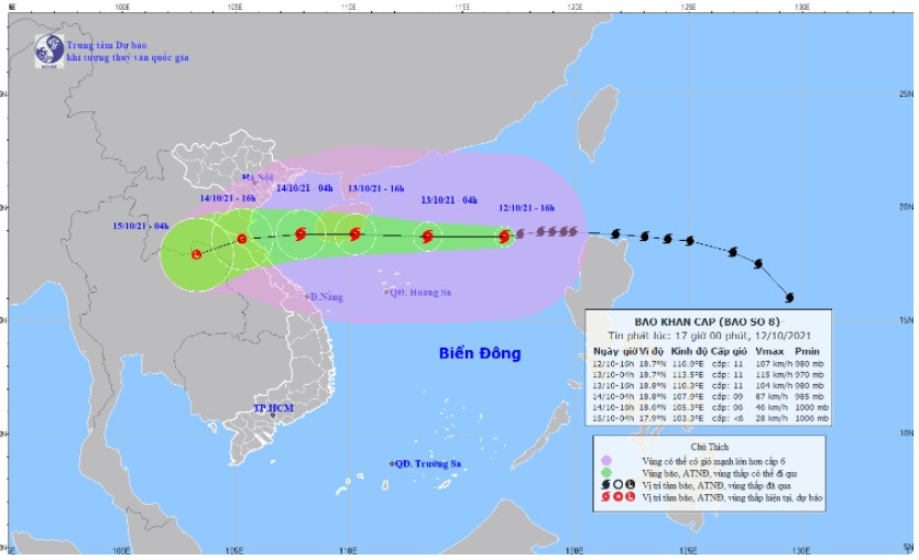 Hình ảnh vệ tinh cơn bão số 8.