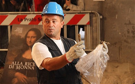 Archaeologists dig at the Sant’Orsola covent to find the remains of the mystery model for the Mona Lisa, Florence, Italy