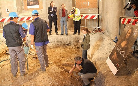 Archaeologists dig at the Sant’Orsola covent to find the remains of the mystery model for the Mona Lisa, Florence, Italy