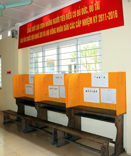 Ca bin dành cho cử tri đi bầu cử trong khu vực bầu cử đã chuẩn bị xong. Ảnh, gdtd.vn