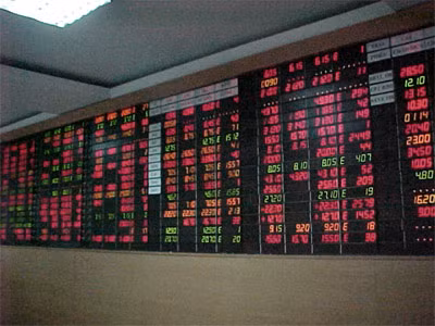 Sắc đỏ bao trùm bảng giao dịch điện tử. Ảnh: Internet