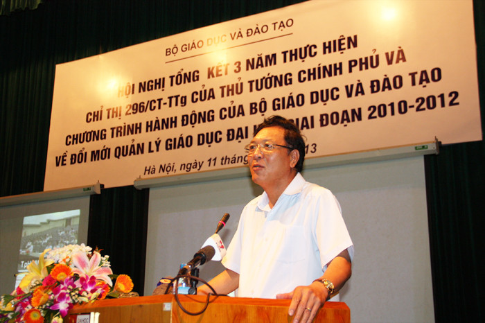 Bộ trưởng Bộ GD&ĐT Phạm Vũ Luận: 3 năm vừa qua, điều kiện đảm bảo chất lượng của các nhà trường cải thiện rõ rệt. Ảnh: gdtd.vn Bộ trưởng Bộ GD&ĐT Phạm Vũ Luận: