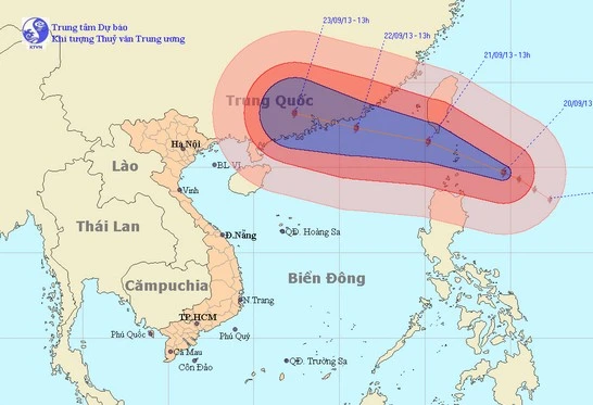 Siêu bão Usagi tiến vào biển Đông