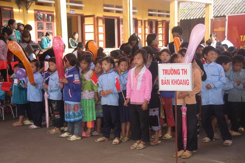 Những gương mặt học sinh trong lễ khai giảng