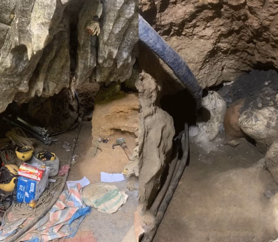 Khu vực hang nơi 2 nạn nhân gặp nạn.