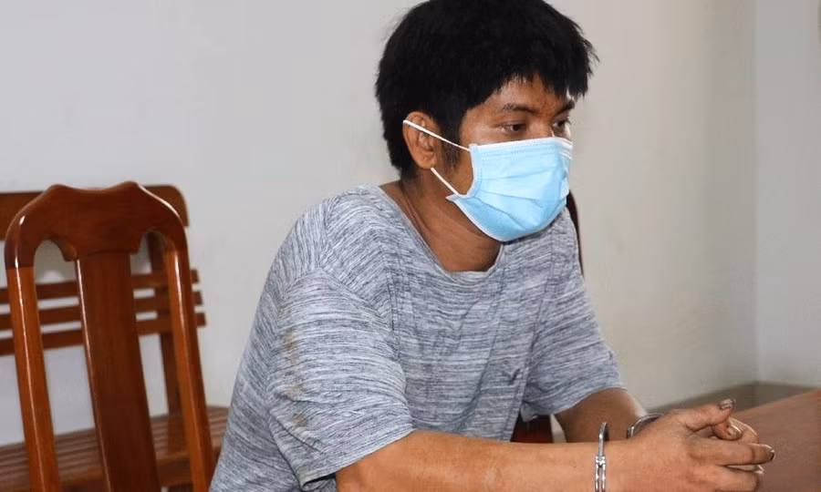 Đối tượng Trần Thanh Hải tại cơ quan chức năng.