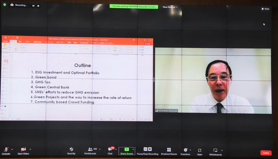 GS Naoyuki Yoshino - Giám đốc điều hành ADBI tham luận trực tuyến