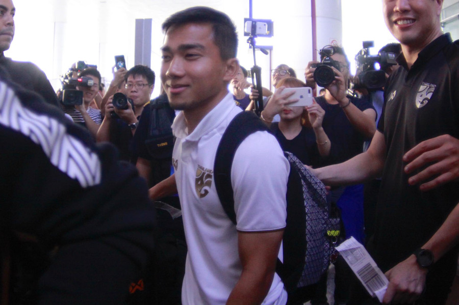 Cầu thủ Chanathip Songkrasin, người ghi bàn thắng duy nhất cho Thái Lan trong trận thua trước Malaysia.