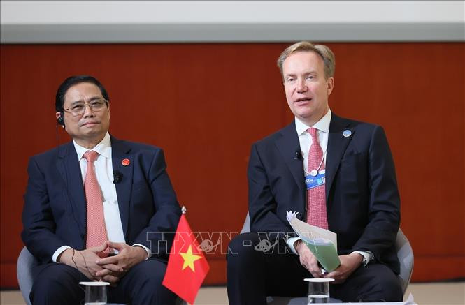 Chủ tịch Diễn đàn Kinh tế thế giới (WEF) Børge Brende phát biểu.