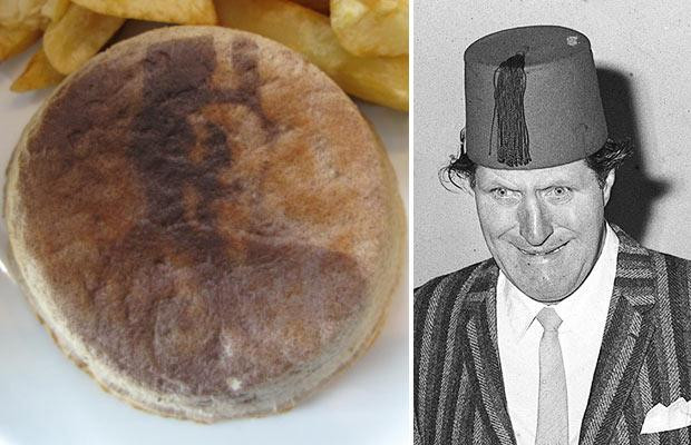 To balance the religious fervour, we remind you of the pie which had markings that look like the comedian Tommy Cooper. Chip shop owner Crad Jones discovered the image in his shop in Caerphilly, South Wales, which was Cooper’s home town