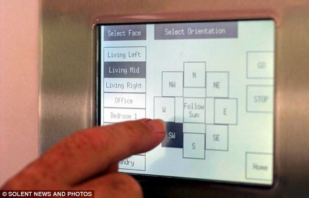 Ngôi nhà tự xoay theo hướng mặt trời ảnh 2 Bảng điều khiển bên trong nhà