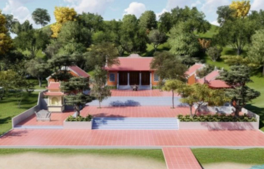 Phối cảnh Dự án Khu tưởng niệm và Đền thờ anh hùng liệt sỹ tại hồ Kẻ Gỗ.