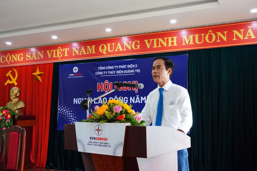 Ông Nguyễn Thanh Hùng - Giám đốc Công ty phát biểu tại Hội nghị. (Ảnh: Trang Sinh).