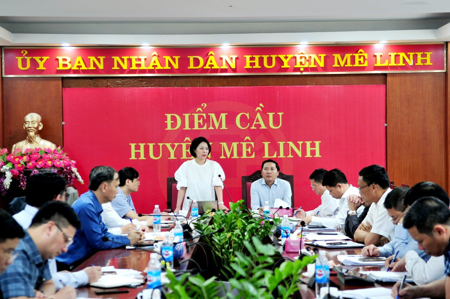 Bí thư Huyện ủy Mê Linh Nguyễn Thanh Liêm và Giám đốc sở Y tế Hà Nội Trần Thị Nhị Hà chủ trì hội nghị. Bí thư Huyện ủy Mê Linh Nguyễn Thanh Liêm và Giám đốc sở Y tế Hà Nội Trần Thị Nhị Hà chủ trì hội nghị.