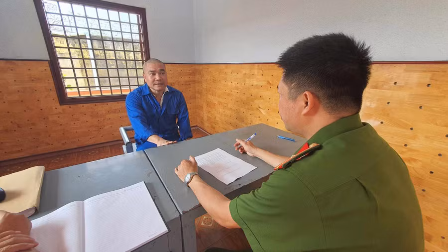 Lê Văn Quyết tại cơ quan điều tra. (Ảnh: TT)