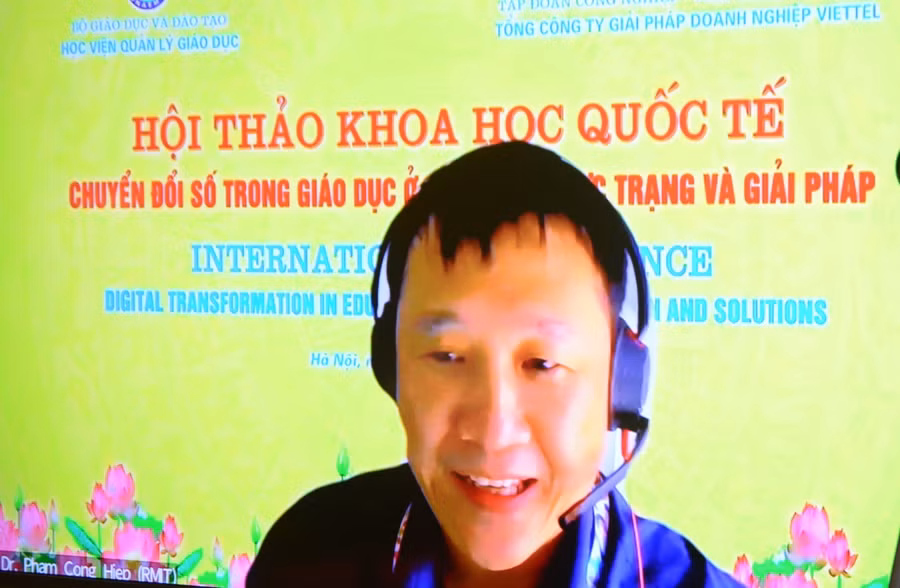 TS Phạm Công Hiệp tham luận theo hình thức trực tuyến