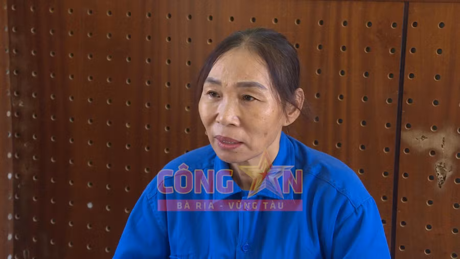 Đối tượng Tạ Thị Yến tại cơ quan công an. Ảnh: Công an tỉnh Bà Rịa – Vũng Tàu.