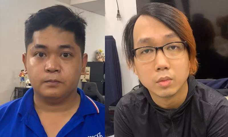 Hai đối tượng Trần Bá Lộc và Đinh Việt Thái Bảo.