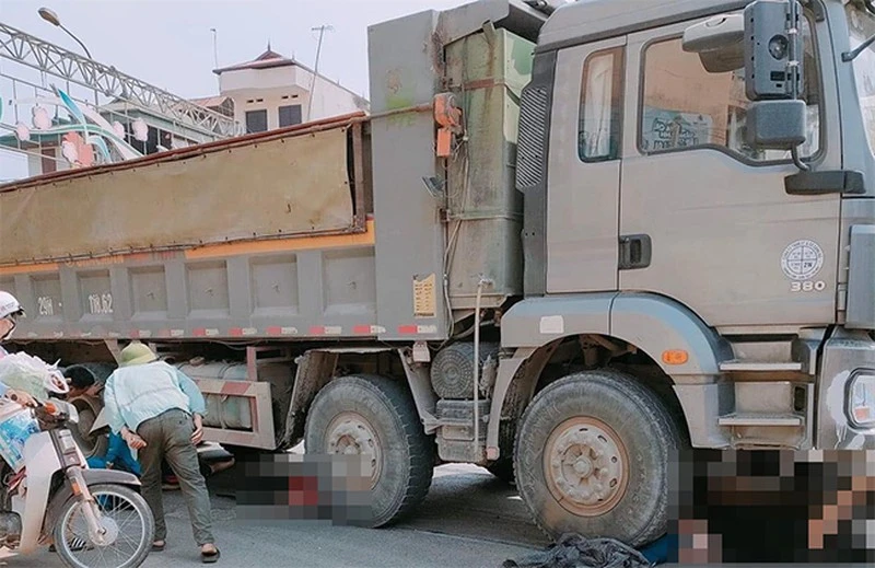 Hiện trường vụ tai nạn giao thông.