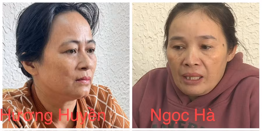 Huyền và Hà tại cơ quan Công an. (Ảnh: TT)