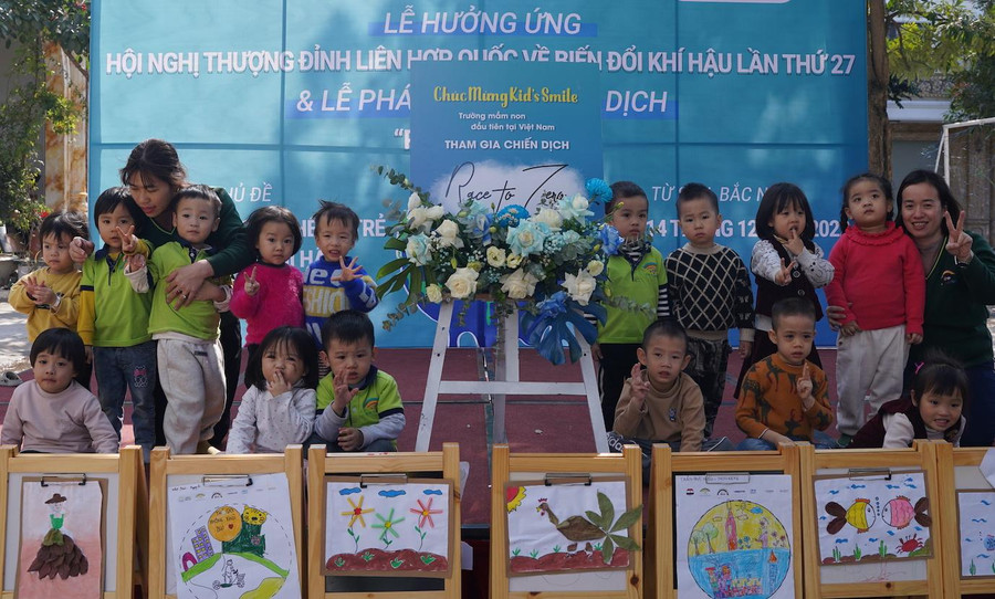 Trường Mầm non tham dự chiến dịch “Mục tiêu phát thải ròng bằng 0” . 