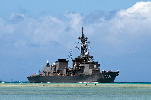 The Japanese Maritime Self Defense Force (JMSDF) destroyer JS Akebono (DD 108)