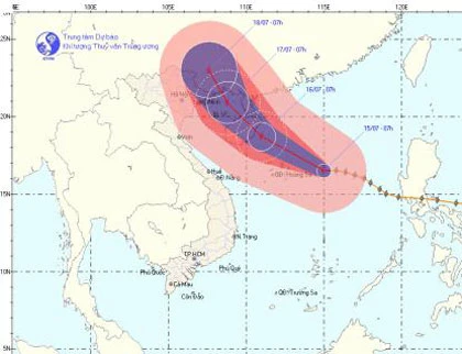 Bão Conson ảnh hưởng trực tiếp đến vịnh Bắc Bộ