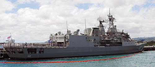 Australian ANZAC-class frigate HMAS Warramunga (FFH 152) sits pier side at Joint Base Pearl Harbor-Hickam to support Rim of the Pacific (RIMPAC) 2010