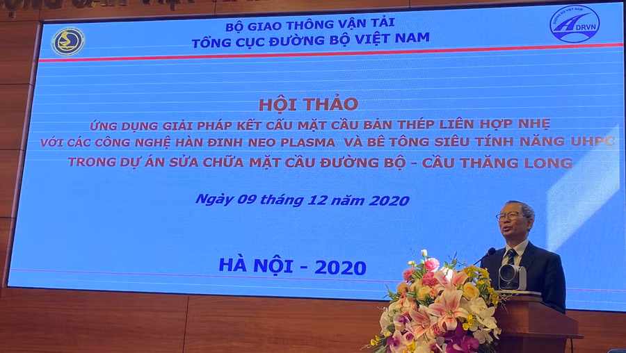 GS.TS Trần Đức Nhiệm phát biểu tại hội thảo