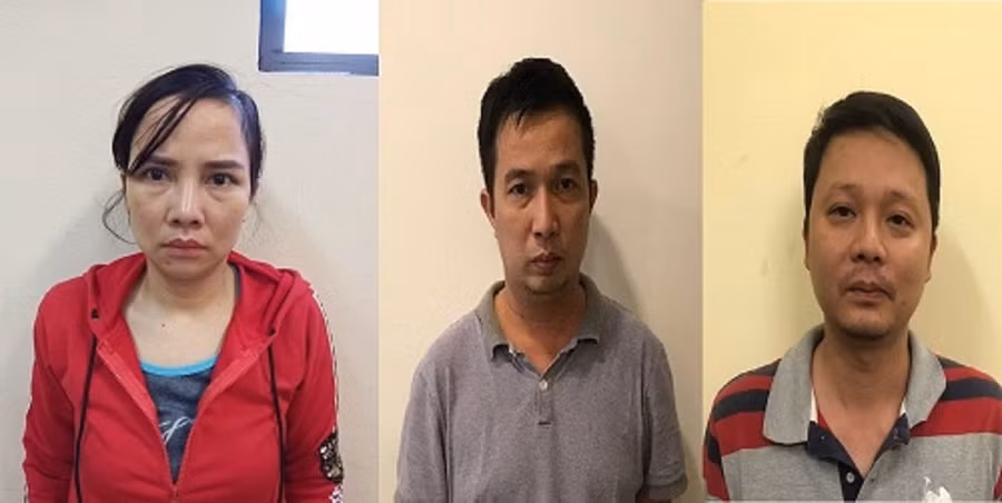 Các bị can Phạm Thị Thái, Vũ Đình Hùng và Phạm Mạnh Hùng