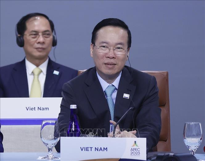 Chủ tịch nước Võ Văn Thưởng dự Phiên họp hẹp các Nhà lãnh đạo các nền kinh tế APEC. Ảnh: Thống Nhất/TTXVN Chủ tịch nước Võ Văn Thưởng dự Phiên họp hẹp các Nhà lãnh đạo các nền kinh tế APEC. Ảnh: Thống Nhất/TTXVN