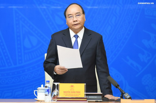 Thủ tướng Nguyễn Xuân Phúc phát biểu tại phiên họp - Ảnh: VGP