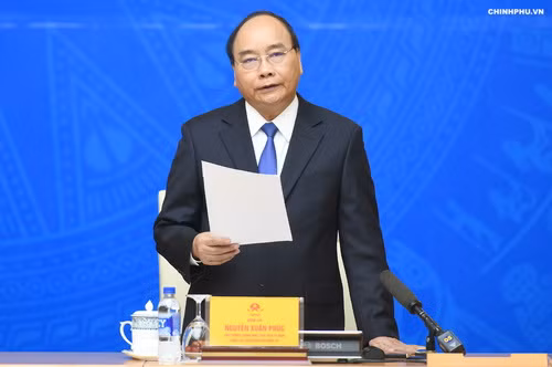 Thủ tướng Nguyễn Xuân Phúc phát biểu tại phiên họp - Ảnh: VGP