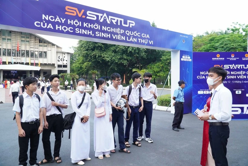 Không khí Ngày hội Khởi nghiệp Quốc gia của học sinh, sinh viên năm 2024.